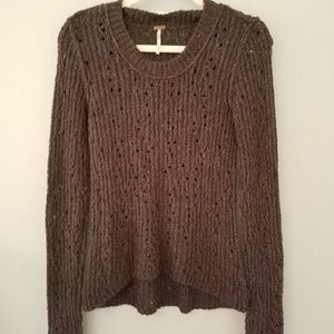 Free People Brown Cable Sweater